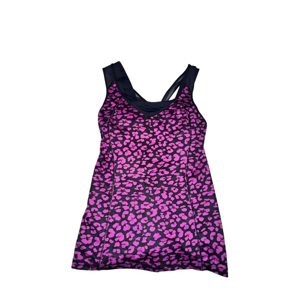 Lululemon Super Sport Tank Size 6 Mini Cherry Cheetah Ultra Violet Naval Blue